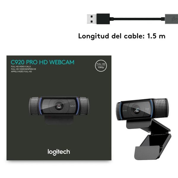 cámara web logitech c920 pro hd caja
