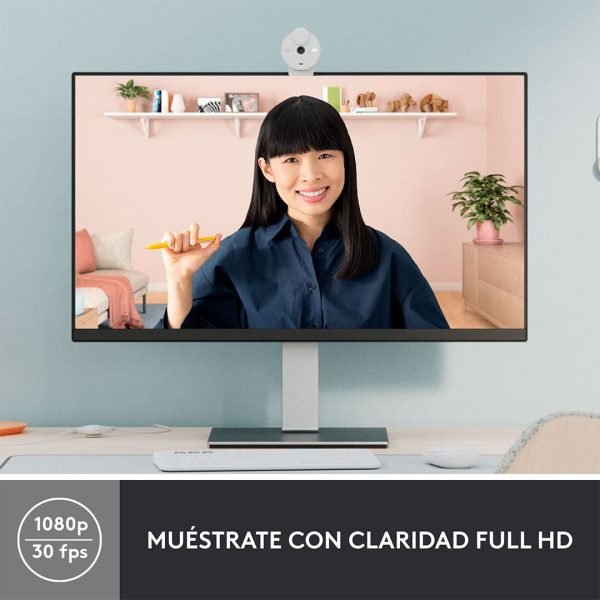 cámara web logitech brio 300 full hd blanca