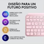 teclado logitech mx keys mini rosa inalámbrico