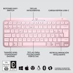 teclado logitech mx keys mini rosa inalámbrico