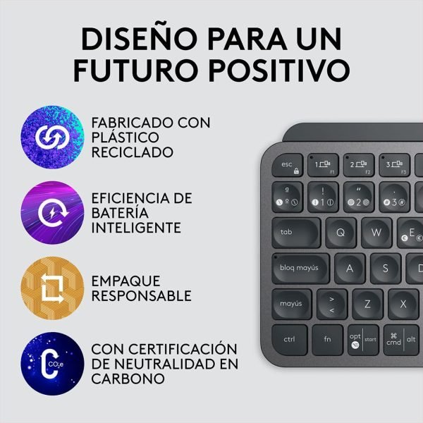 teclado logitech mx keys mini grafito inalámbrico