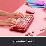 teclado mecánico logitech pop keys rose