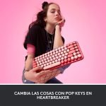 teclado mecánico logitech pop keys rosa