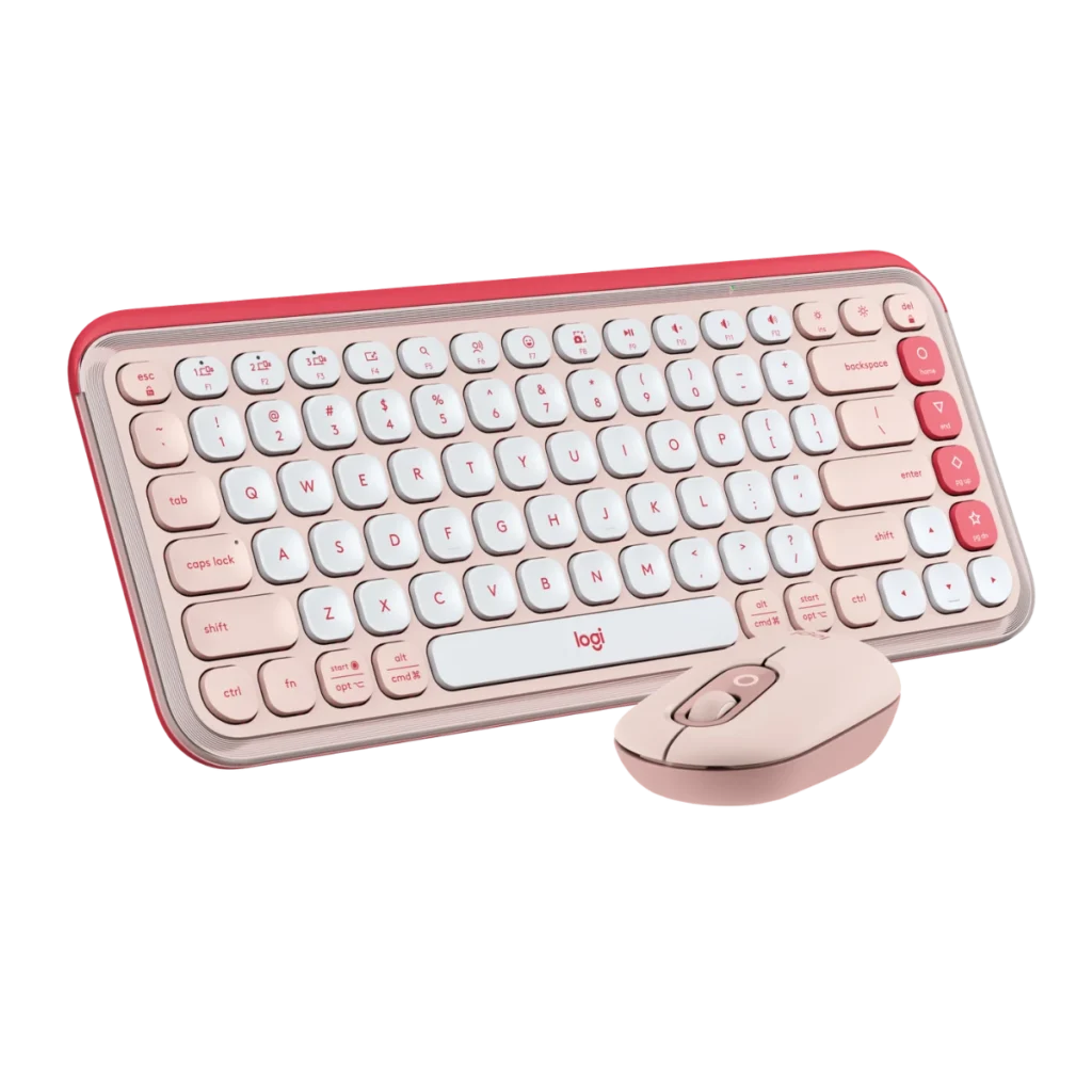 Combo teclado y mouse Bluetooth Logitech POP Icon Rose Español