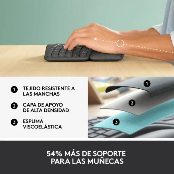 Teclado Bluetooth Logitech Ergo K860 Español Black