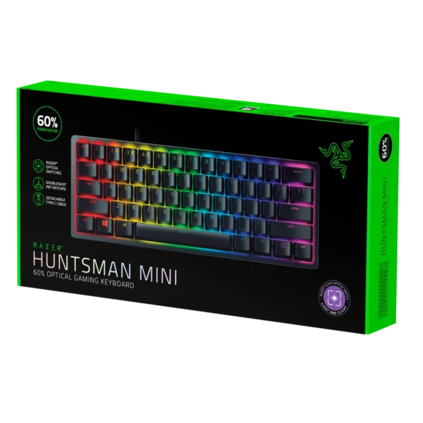 Teclado Razer Huntsman Mini Switch Clicky Optical Purpura Español Negro Teclado Razer Huntsman Mini Switch Clicky Optical Purpura Español Negro