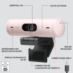 Webcam Logitech Brio 500 Full HD 1080p Rosa USB C